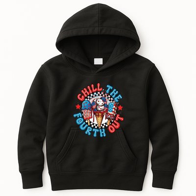 Chill The 4th Out Funny 4th Of July Retro 4th Of July Kids Hoodie