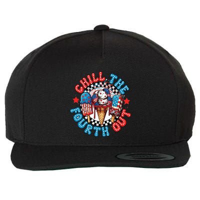 Chill The 4th Out Funny 4th Of July Retro 4th Of July Wool Snapback Cap