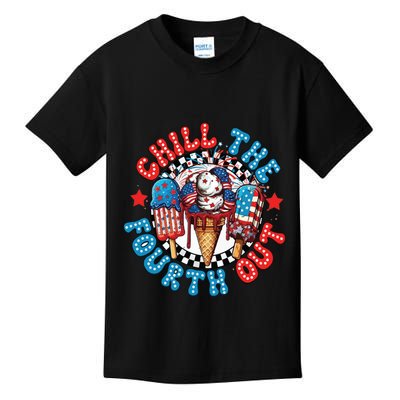 Chill The 4th Out Funny 4th Of July Retro 4th Of July Kids T-Shirt