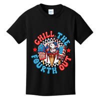 Chill The 4th Out Funny 4th Of July Retro 4th Of July Kids T-Shirt