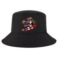 Cat Tuxedo 4th Of July Rocket With Fireworks USA Patriotic Cool Comfort Performance Bucket Hat