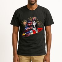 Cat Tuxedo 4th Of July Rocket With Fireworks USA Patriotic Tall T-Shirt
