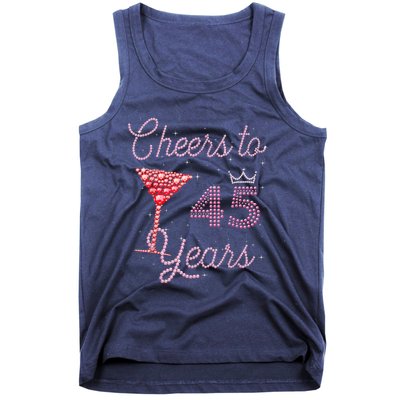 Cheers To 45 Years 45th Birthday 45 Years Old Bday Tank Top