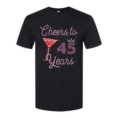 Cheers To 45 Years 45th Birthday 45 Years Old Bday Softstyle® CVC T-Shirt