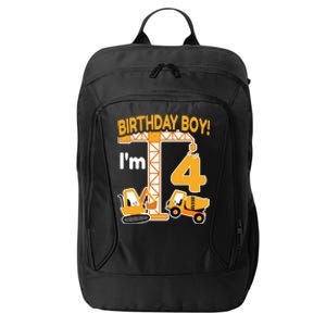 Construction Truck 4nd Birthday 4 Year Old Boy Excavator City Backpack