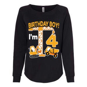 Construction Truck 4nd Birthday 4 Year Old Boy Excavator Womens California Wash Sweatshirt