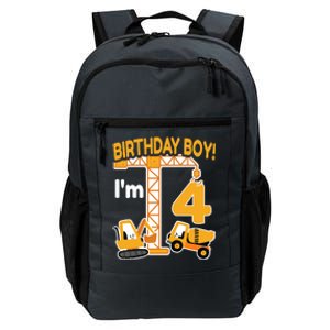 Construction Truck 4nd Birthday 4 Year Old Boy Excavator Daily Commute Backpack