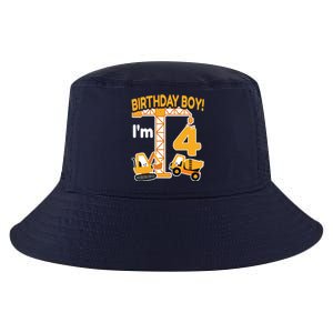 Construction Truck 4nd Birthday 4 Year Old Boy Excavator Cool Comfort Performance Bucket Hat