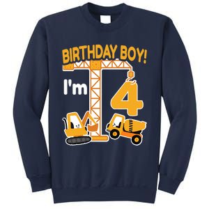 Construction Truck 4nd Birthday 4 Year Old Boy Excavator Sweatshirt