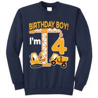 Construction Truck 4nd Birthday 4 Year Old Boy Excavator Sweatshirt