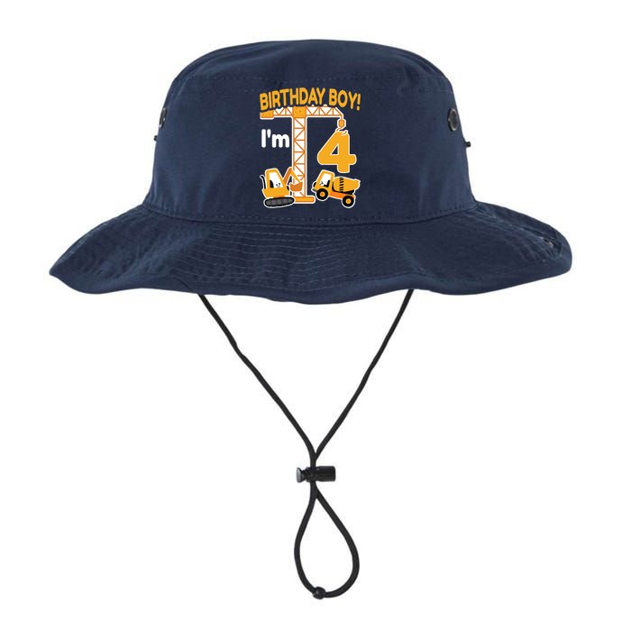 Construction Truck 4nd Birthday 4 Year Old Boy Excavator Legacy Cool Fit Booney Bucket Hat