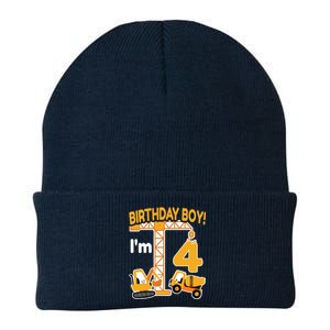 Construction Truck 4nd Birthday 4 Year Old Boy Excavator Knit Cap Winter Beanie