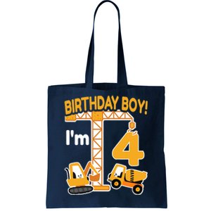 Construction Truck 4nd Birthday 4 Year Old Boy Excavator Tote Bag