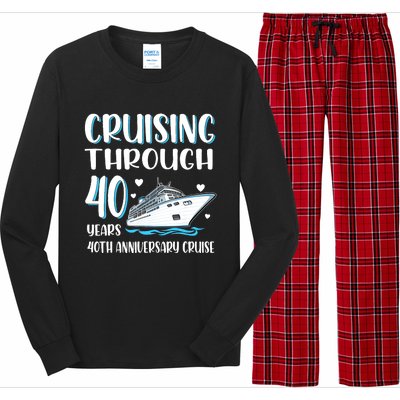 Cruising Through 40 Years 40th Anniversary Couple Cruise Long Sleeve Pajama Set