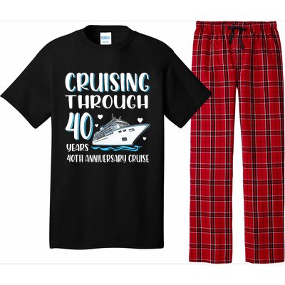 Cruising Through 40 Years 40th Anniversary Couple Cruise Pajama Set