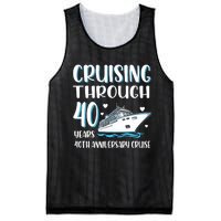 Cruising Through 40 Years 40th Anniversary Couple Cruise Mesh Reversible Basketball Jersey Tank