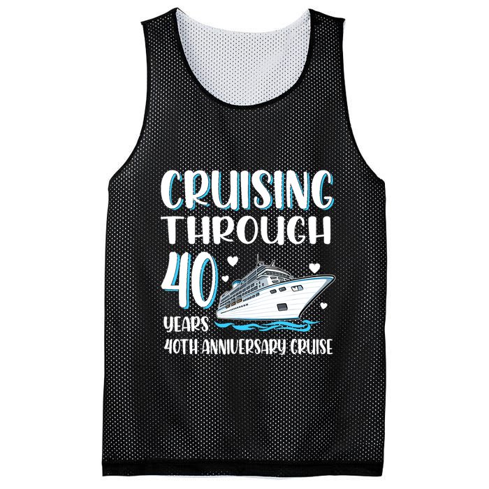 Cruising Through 40 Years 40th Anniversary Couple Cruise Mesh Reversible Basketball Jersey Tank