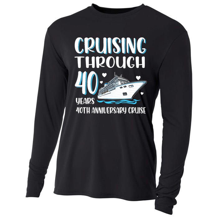 Cruising Through 40 Years 40th Anniversary Couple Cruise Cooling Performance Long Sleeve Crew