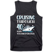 Cruising Through 40 Years 40th Anniversary Couple Cruise Tank Top