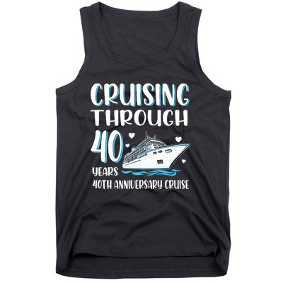 Cruising Through 40 Years 40th Anniversary Couple Cruise Tank Top