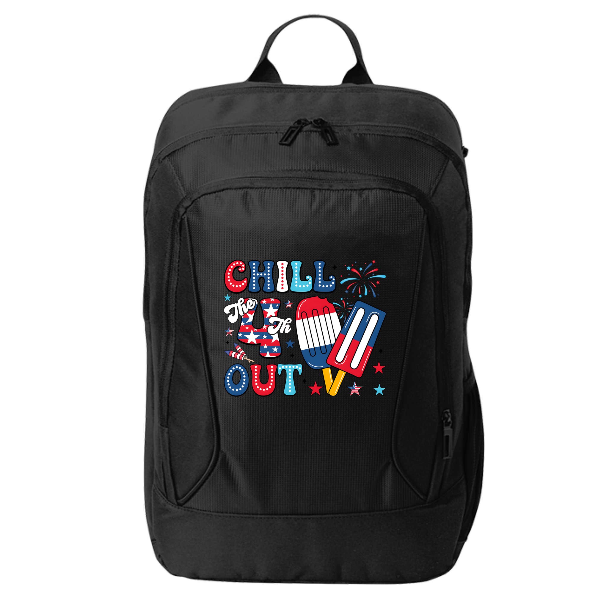 Chill The 4th Out American Flag Patriotic Freedom City Backpack