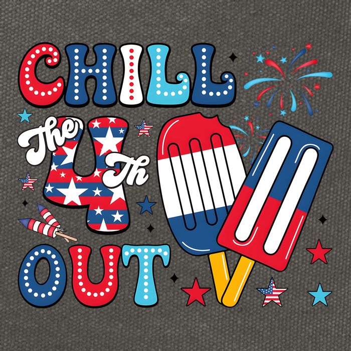 Chill The 4th Out American Flag Patriotic Freedom Cotton Canvas Backpack