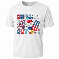 Chill The 4th Out American Flag Patriotic Freedom Cooling Performance Crew T-Shirt