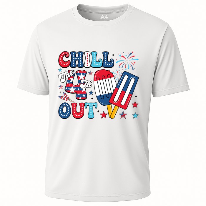 Chill The 4th Out American Flag Patriotic Freedom Cooling Performance Crew T-Shirt