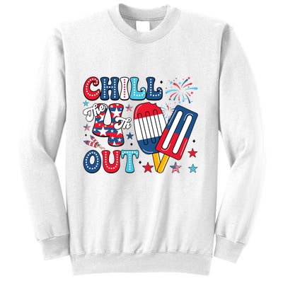 Chill The 4th Out American Flag Patriotic Freedom Sweatshirt