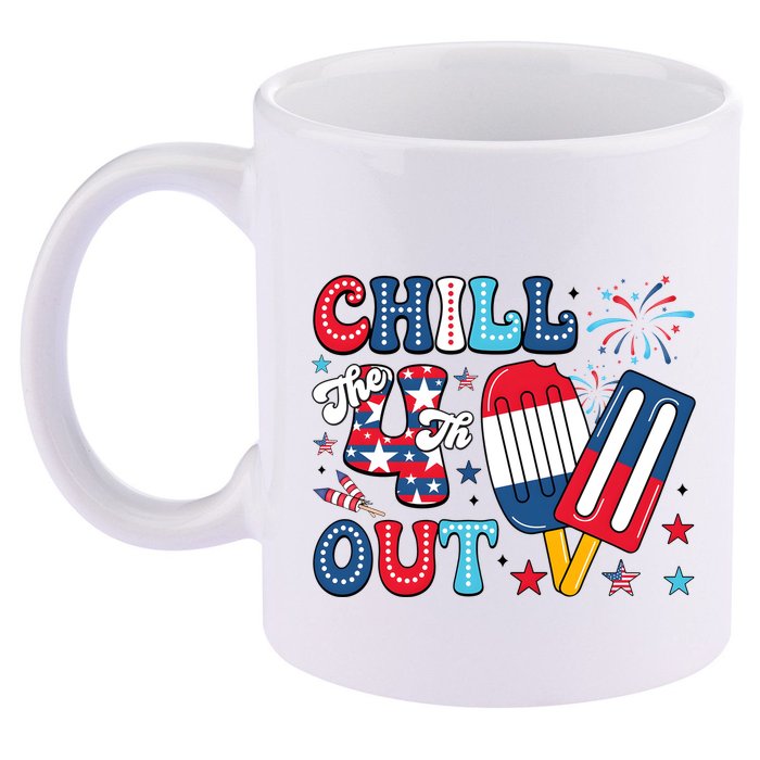Chill The 4th Out American Flag Patriotic Freedom 11oz C Handle Ceramic Mug