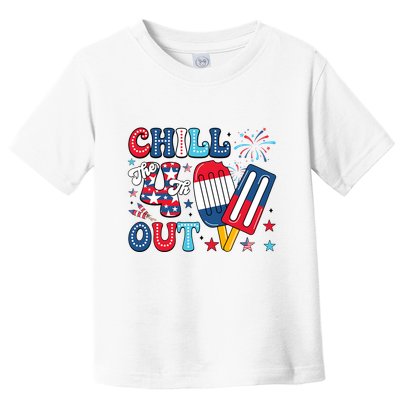 Chill The 4th Out American Flag Patriotic Freedom Toddler T-Shirt