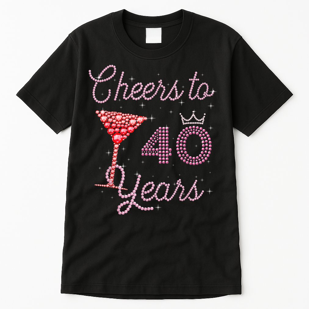 Cheers To 40 Years 40th Birthday 40 Years Old Bday Tall T-Shirt