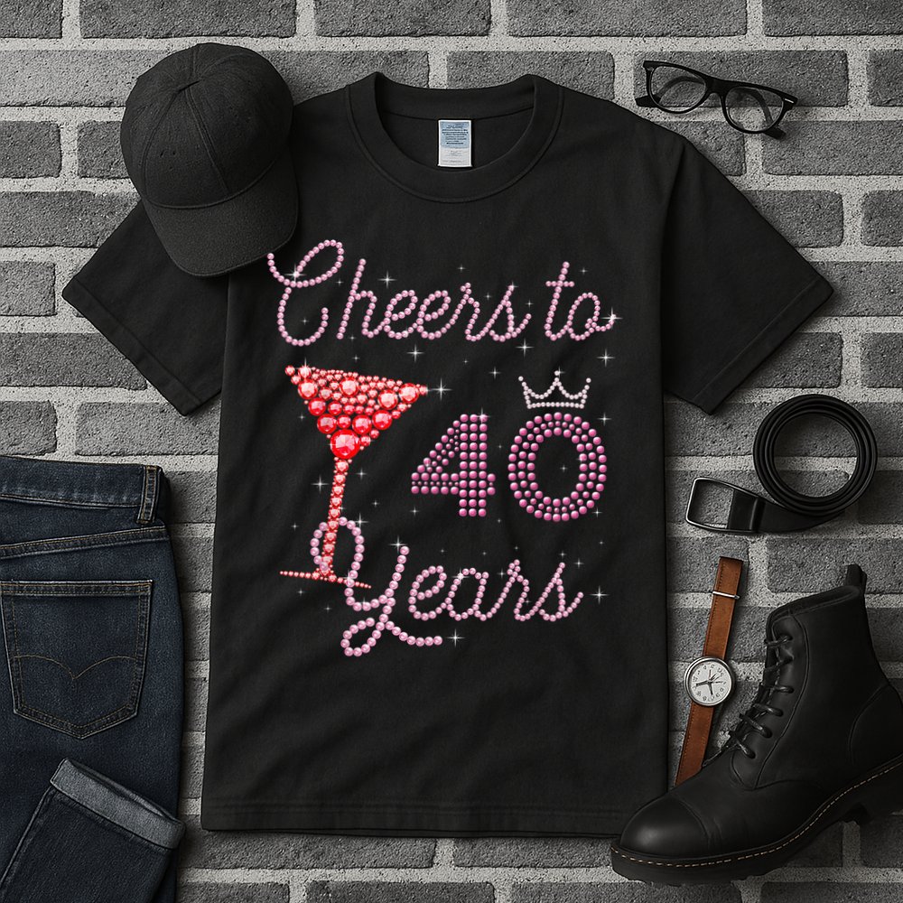 Cheers To 40 Years 40th Birthday 40 Years Old Bday Tall T-Shirt
