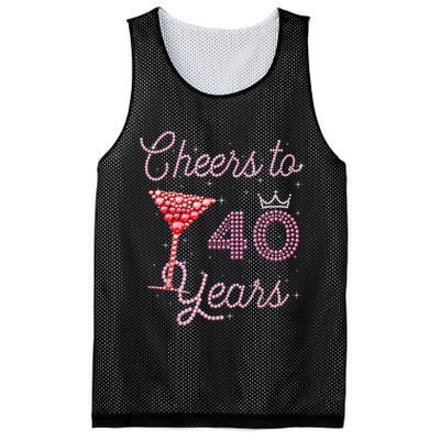 Cheers To 40 Years 40th Birthday 40 Years Old Bday Mesh Reversible Basketball Jersey Tank