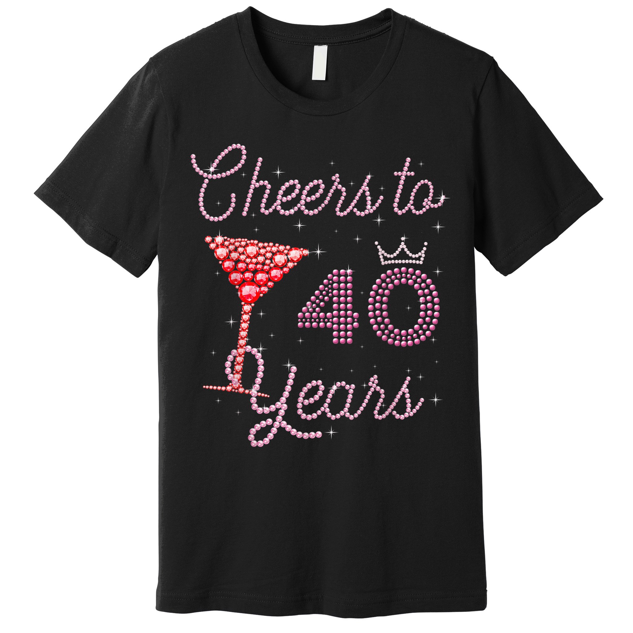 Cheers To 40 Years 40th Birthday 40 Years Old Bday Premium T-Shirt