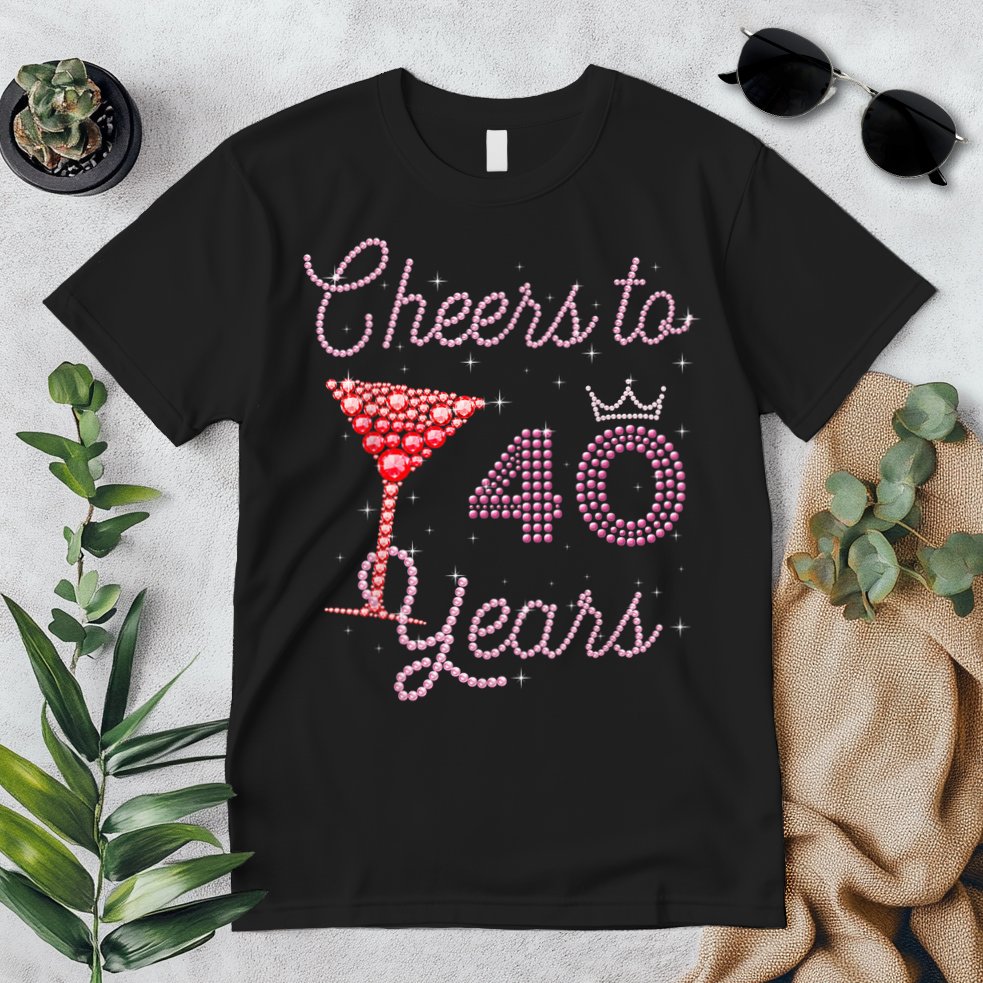 Cheers To 40 Years 40th Birthday 40 Years Old Bday Premium T-Shirt