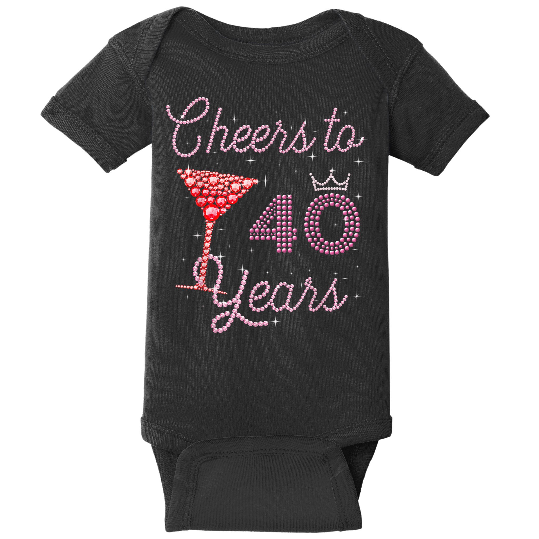 Cheers To 40 Years 40th Birthday 40 Years Old Bday Baby Bodysuit