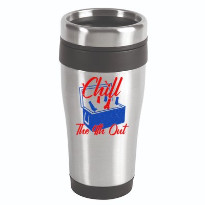 Chill The 4th Out Funny Fourth Of July Beer Cooler 16oz Travel Tumbler