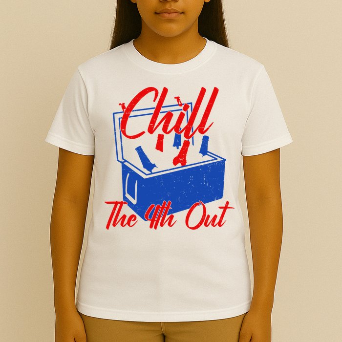 Chill The 4th Out Funny Fourth Of July Beer Cooler T-Shirt