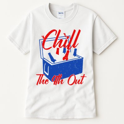 Chill The 4th Out Funny Fourth Of July Beer Cooler Tall T-Shirt