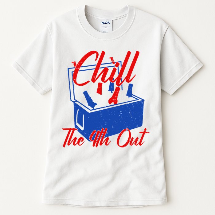 Chill The 4th Out Funny Fourth Of July Beer Cooler Tall T-Shirt