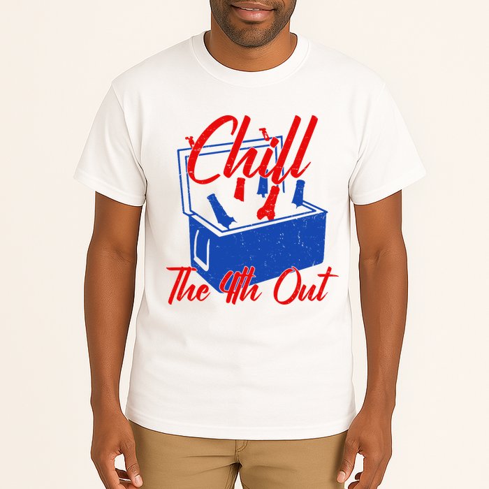 Chill The 4th Out Funny Fourth Of July Beer Cooler Tall T-Shirt