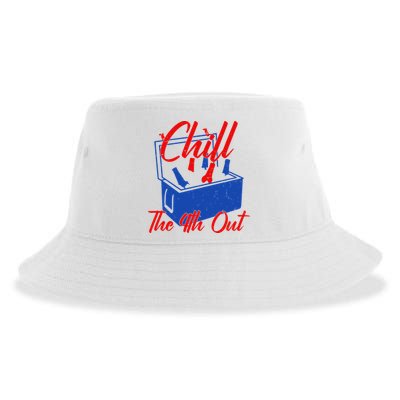 Chill The 4th Out Funny Fourth Of July Beer Cooler Sustainable Bucket Hat