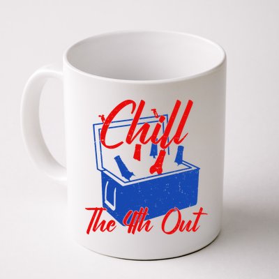 Chill The 4th Out Funny Fourth Of July Beer Cooler Mug
