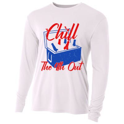 Chill The 4th Out Funny Fourth Of July Beer Cooler Cooling Performance Long Sleeve Crew