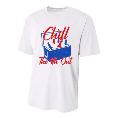 Chill The 4th Out Funny Fourth Of July Beer Cooler Youth Performance Sprint T-Shirt