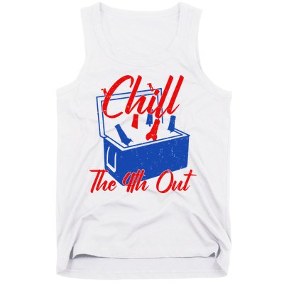 Chill The 4th Out Funny Fourth Of July Beer Cooler Tank Top
