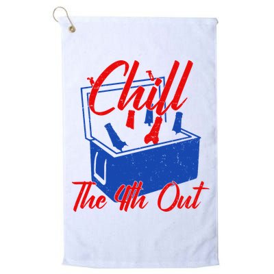 Chill The 4th Out Funny Fourth Of July Beer Cooler Golf Towel