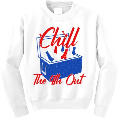Chill The 4th Out Funny Fourth Of July Beer Cooler Kids Sweatshirt