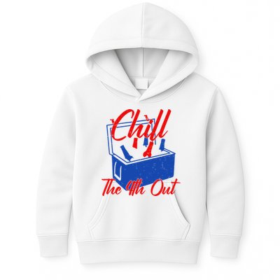 Chill The 4th Out Funny Fourth Of July Beer Cooler Kids Hoodie